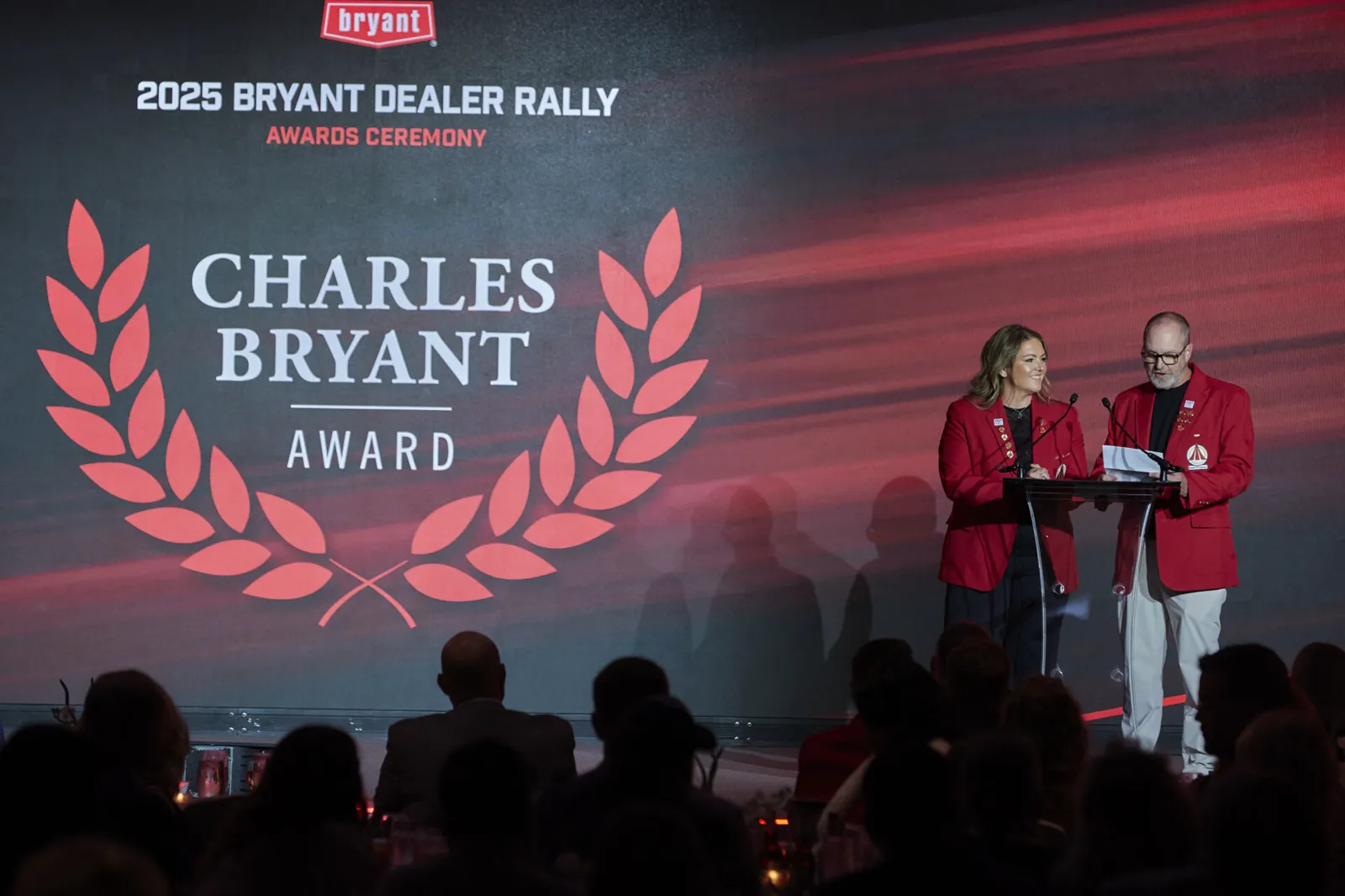 The Weather Changers receiving the Charles Bryant Award at the 2025 Bryant Dealer Rally