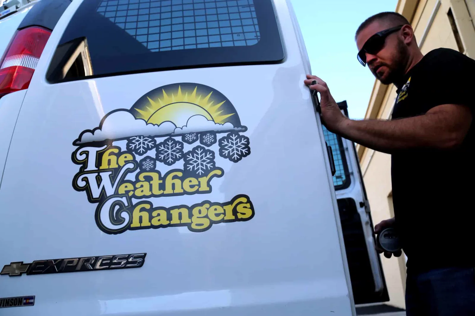 Technician installing new equipment