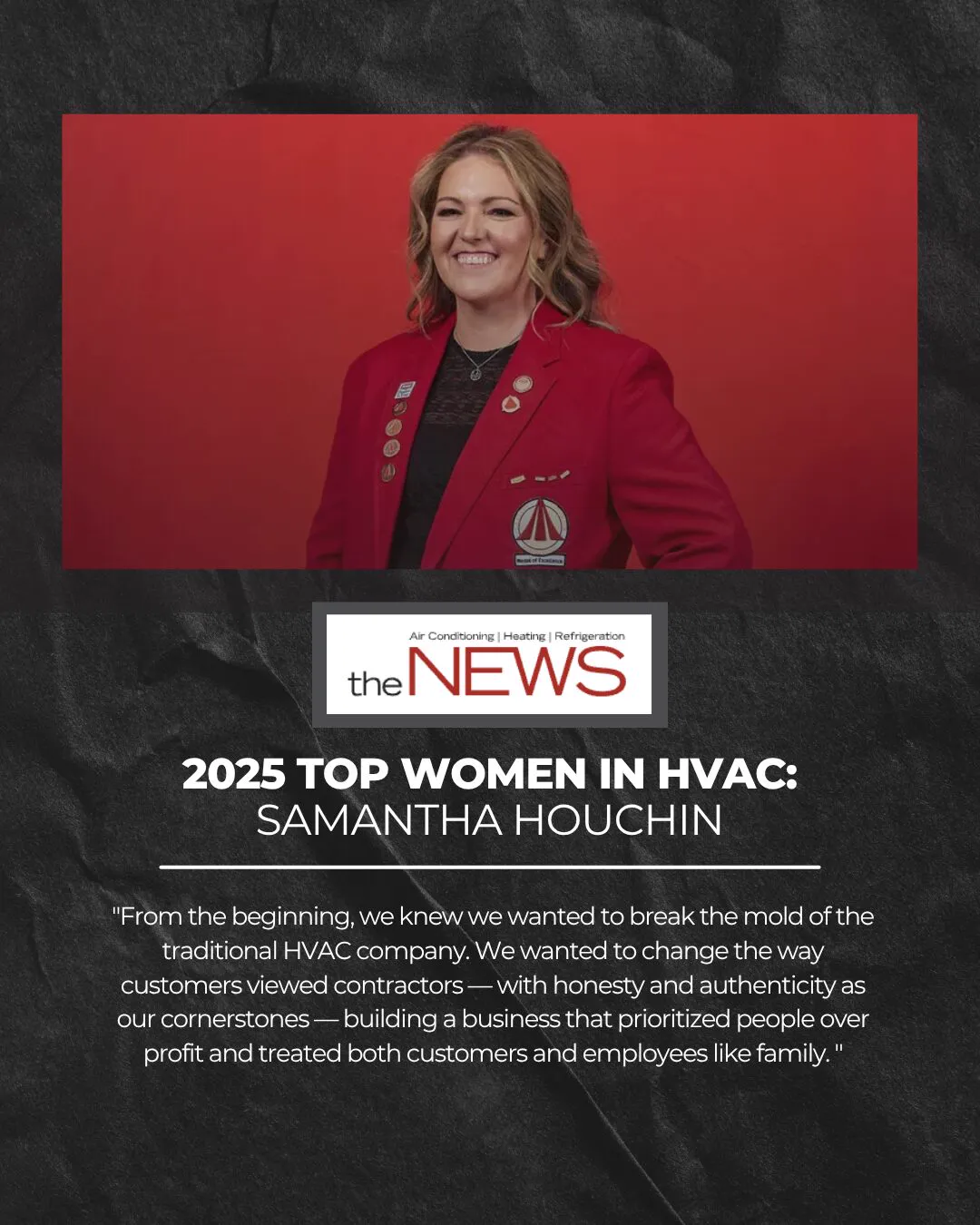 Samantha Houchin named a 2025 Top Woman in HVAC by The NEWS